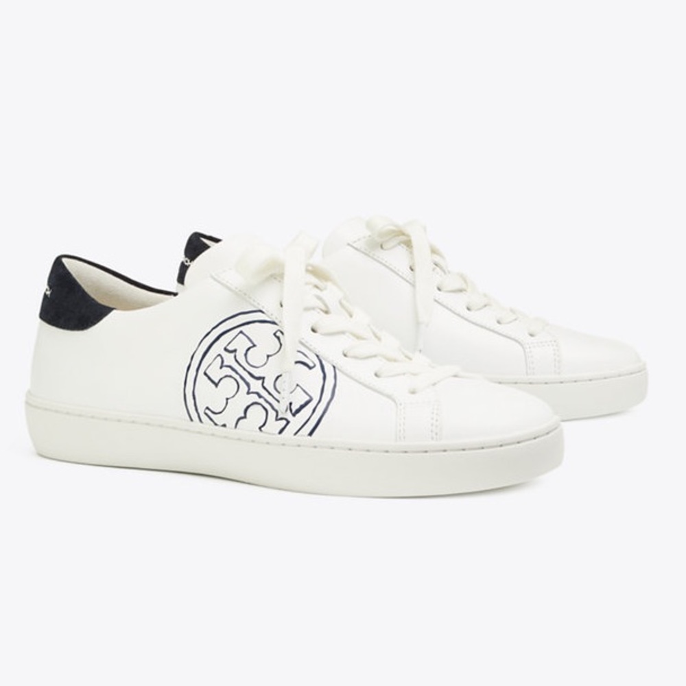 Tory Burch White and Black Sneakers